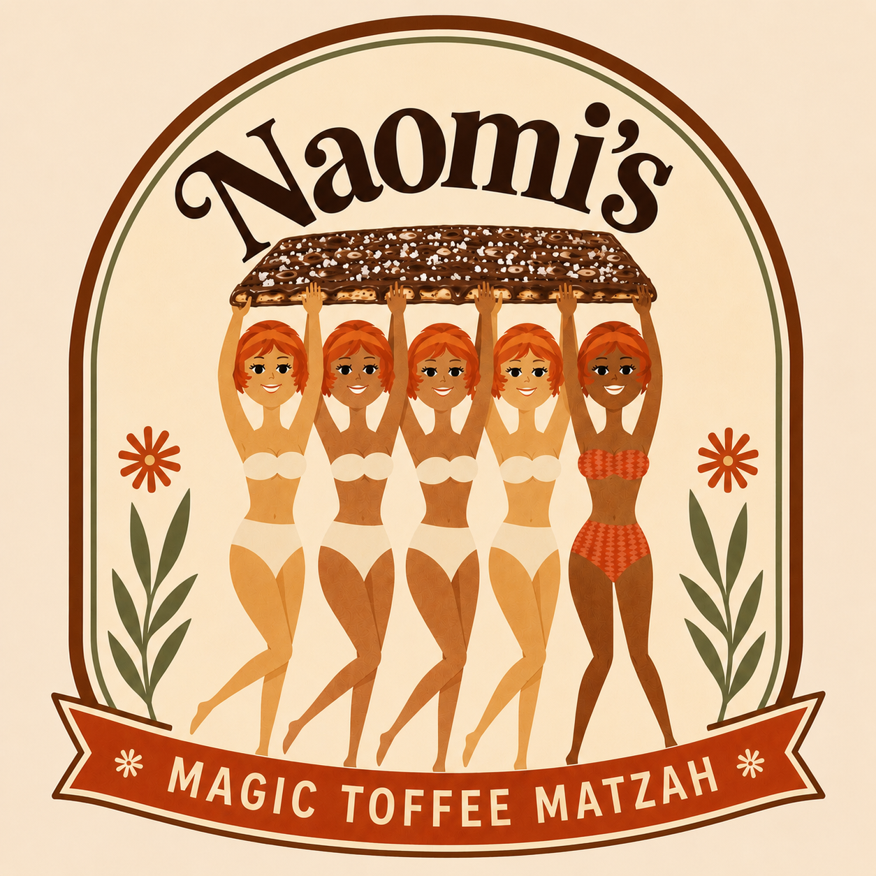 Naomi's Magic Toffee Matzah illustrated label.